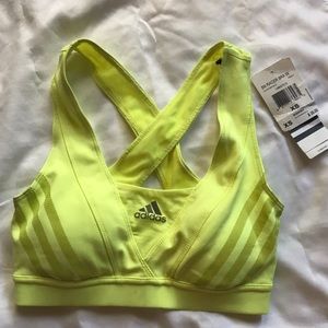 Neon yellow XS Adidas Performance racer bra